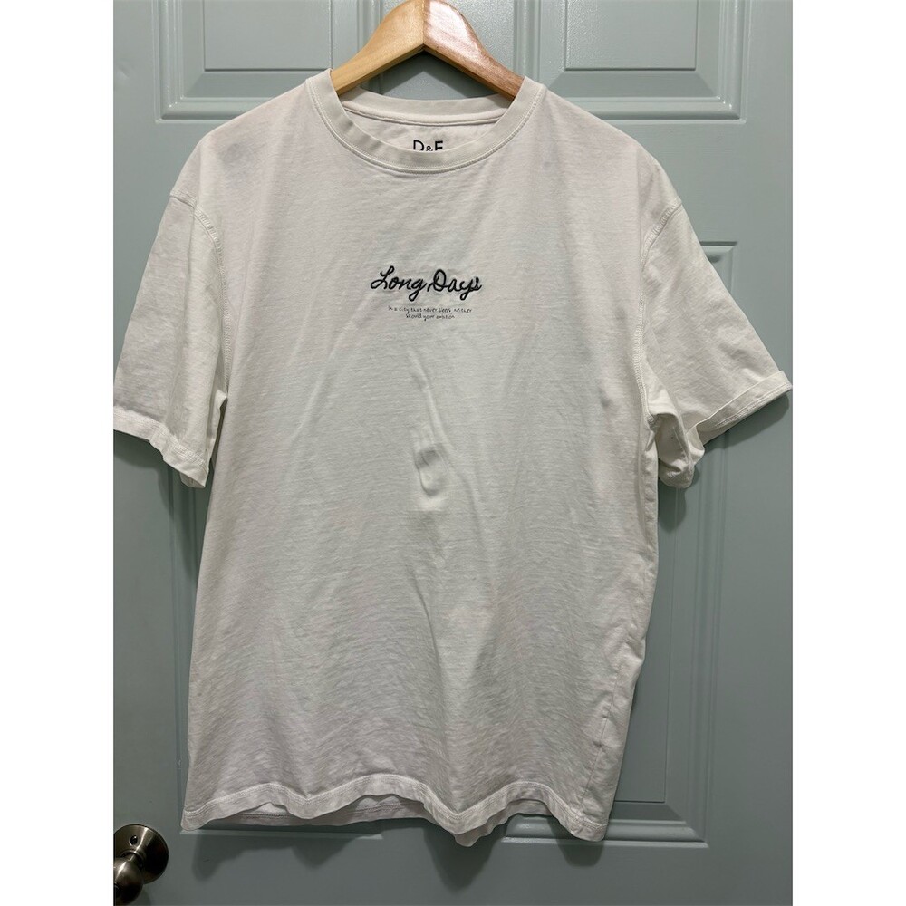 D&F Ricky Singh Men's T-Shirt Size L White NYC Skyline Graphic Relaxed Fit - Picture 5 of 5